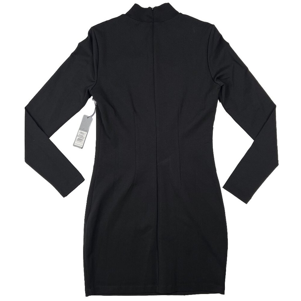 White House Black Market AURA Long Sleeve Sculpting Mini Dress Black Sz 10 - NWT - Picture 2 of 6